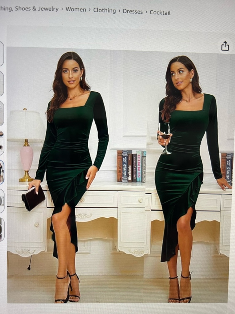 Elegant Navy Velvet Long-Sleeve Ruched Asymmetrical Dress